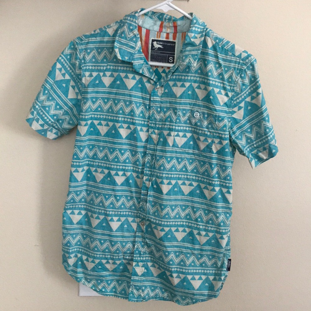 PACSUN Modern Amusement Button Down Shirt (Small)
